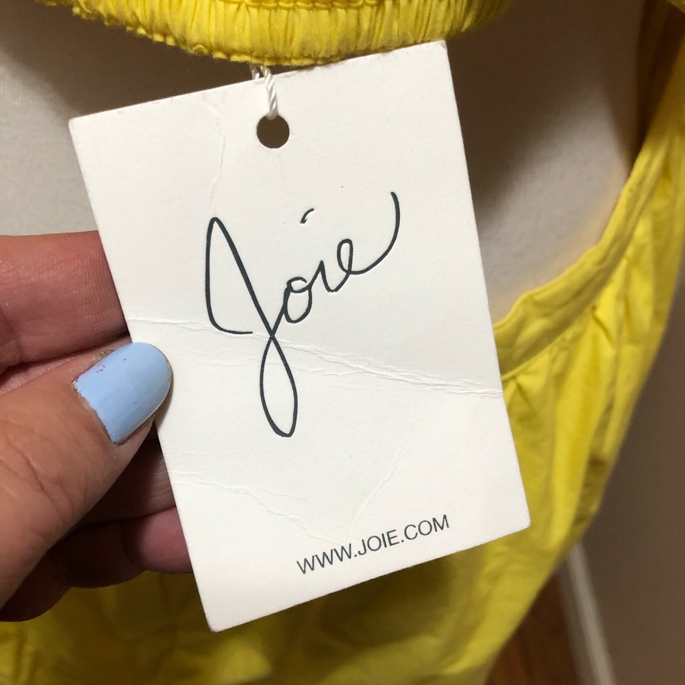NWT Joie Sunshine Yellow Tie Front Open Back Dress - Picture 7 of 9